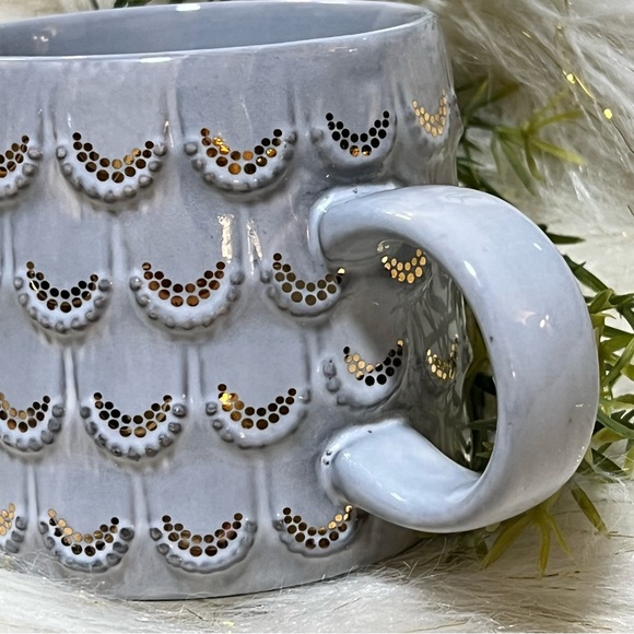 Starbucks 2016 10 oz Grayish Blue Mermaid tail Gold Accent Coffee Mug - Picture 7 of 10